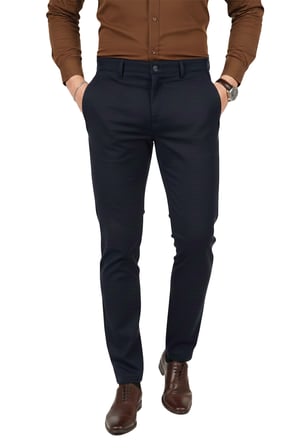 RizzUP Erkek Koyu Lacivert Modern Fit Likralı Kumaş Pantolon Günlük & Ofis Kullanımı 2602020