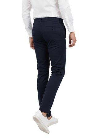 RizzUP Erkek Lacivert Likralı Beli Lastikli & İpli Dar Kesim Şık Kumaş Pantolon 2600572