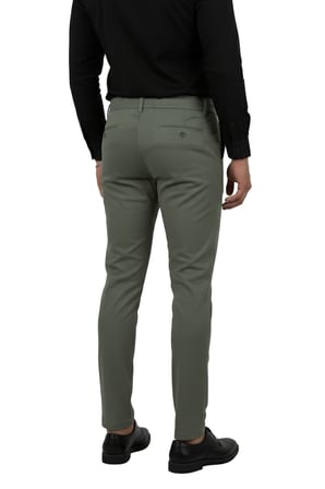 RizzUP Erkek Haki Likralı Beli Lastikli & İpli Dar Kesim Şık Kumaş Pantolon 2600572