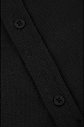 RizzUP Siyah Slim Fit Örme Kumaş Likralı Erkek Gömlek – Nefes Alan Esnek ve Modern Tasarım 2602604