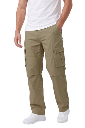 RizzUP Erkek Relaxed Fit Bol Kesim Likralı Yeşil Outdoor Kargo Pantolon – Çok Cepli Geniş Paça 1705421