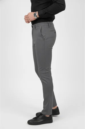 RizzUP Erkek Antrasit Modern Fit Likralı Kumaş Pantolon Günlük & Ofis Kullanımı 2602020