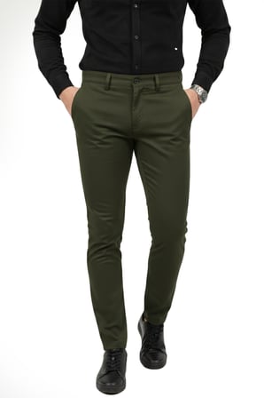 RizzUP Erkek Haki Modern Fit Likralı Kumaş Pantolon Günlük & Ofis Kullanımı 2602020