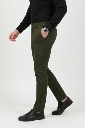 RizzUP Erkek Haki Modern Fit Likralı Kumaş Pantolon Günlük & Ofis Kullanımı 2602020