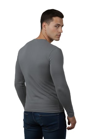 RizzUP Antrasit Dar Kalıp Likralı %90 Pamuk Erkek Sweatshirt – Vücuda Oturan İnce Penye Sweat 2300423