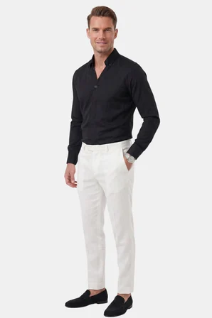 RizzUP Siyah Slim Fit Kolay Ütülenebilir Açık Dik Yaka Likralı Erkek Gömlek 2602615