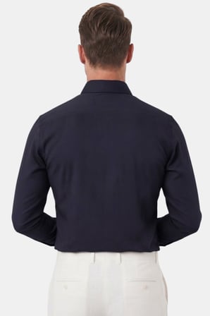 RizzUP Lacivert Slim Fit Kolay Ütülenebilir Açık Dik Yaka Likralı Erkek Gömlek 2602615