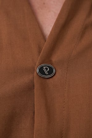 RizzUP Açık Kahve Slim Fit Kolay Ütülenebilir Açık Dik Yaka Likralı Erkek Gömlek 2602615