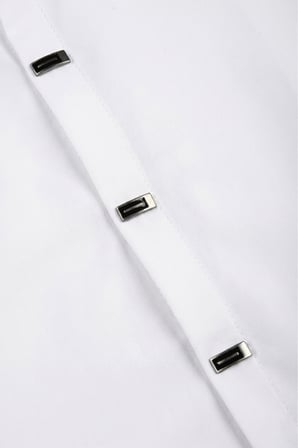 RizzUP Beyaz Slim Fit Likralı Kolay Ütülenebilir Gizli Düğmeli Erkek Gömlek 2602614