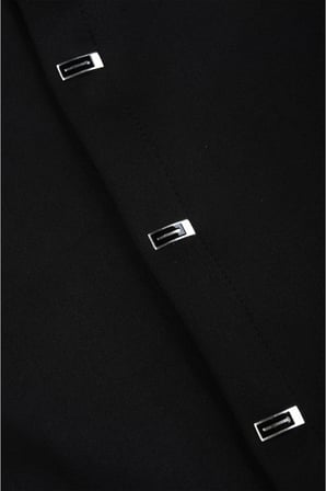 RizzUP Siyah Slim Fit Likralı Kolay Ütülenebilir Gizli Düğmeli Erkek Gömlek 2602614