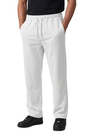 RizzUP Beyaz Baggy Style Likralı Lastikli İpli Erkek Spor Pantolon 2600262