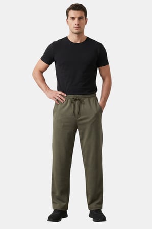 RizzUP Haki Baggy Style Likralı Lastikli İpli Erkek Spor Pantolon 2600262