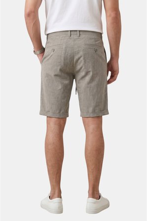 RizzUP Vizon Slim Fit Likralı Çizgi Dokulu Beli Lastikli İpli Erkek Şort Kapri 2601743