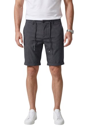 RizzUP Lacivert Slim Fit Likralı Çizgi Dokulu Beli Lastikli İpli Erkek Şort Kapri 2601743