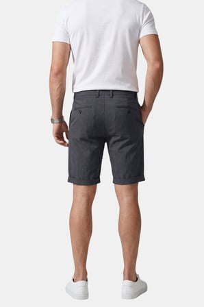 RizzUP Lacivert Slim Fit Likralı Çizgi Dokulu Beli Lastikli İpli Erkek Şort Kapri 2601743