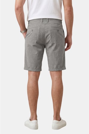 RizzUP Gri Slim Fit Likralı Çizgi Dokulu Beli Lastikli İpli Erkek Şort Kapri 2601743