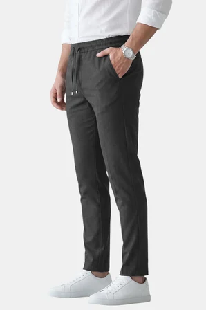 RizzUP Füme Slim Fit Beli Lastikli İpli Likralı Soft Touch Erkek Spor Pantolon 2601746