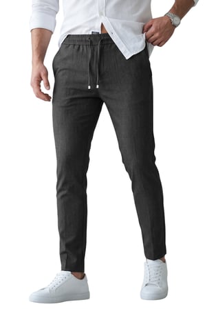 RizzUP Füme Slim Fit Beli Lastikli İpli Likralı Soft Touch Erkek Spor Pantolon 2601746