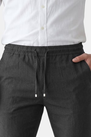 RizzUP Füme Slim Fit Beli Lastikli İpli Likralı Soft Touch Erkek Spor Pantolon 2601746