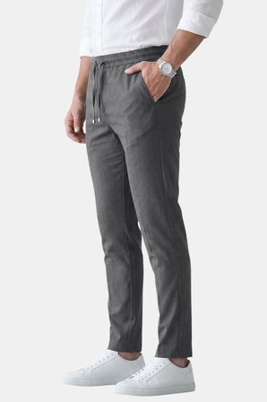 RizzUP Antrasit Slim Fit Beli Lastikli İpli Likralı Soft Touch Erkek Spor Pantolon 2601746