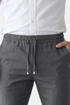 RizzUP Antrasit Slim Fit Beli Lastikli İpli Likralı Soft Touch Erkek Spor Pantolon 2601746