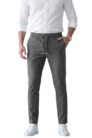 RizzUP Antrasit Slim Fit Beli Lastikli İpli Likralı Soft Touch Erkek Spor Pantolon 2601746