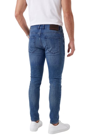 RizzUP Erkek Slim Fit Likralı Taşlanmış Mavi Jean – Yumuşak Dokulu Esnek Dar Paça Kot Pantolon 2600991