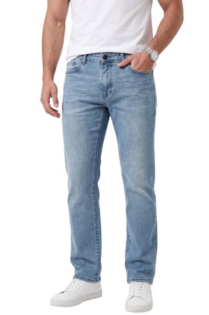 RizzUP Erkek Regular Fit Standart Kesim Likralı Taşlanmış Mavi Kot Pantolon – Esnek Pamuklu Jean 2600982
