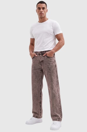 RizzUP Erkek Açık Kahve Yıkamalı Baggy Fit Likralı Bol Kesim Esnek Jean Kot Pantolon 2600059