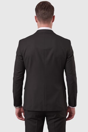 RizzUP Siyah Slim Fit Likralı 3’lü Takım Elbise Ceket Yelek Pantolon Modern Şık Tasarım 2601798