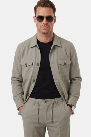 RizzUP Yeşil Slim Fit Gofre Dokulu Yazlık Spor Takım Elbise – Yarım Astarlı Likralı 2’li Kombin 2604007