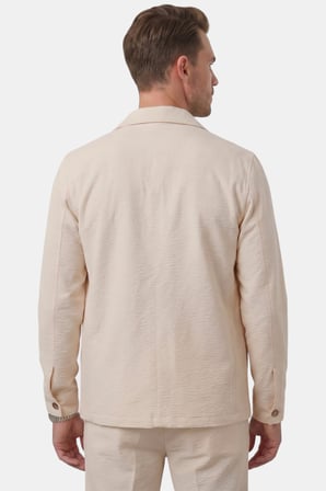 RizzUP Bej Slim Fit Gofre Dokulu Yazlık Spor Takım Elbise – Yarım Astarlı Likralı 2’li Kombin 2604007