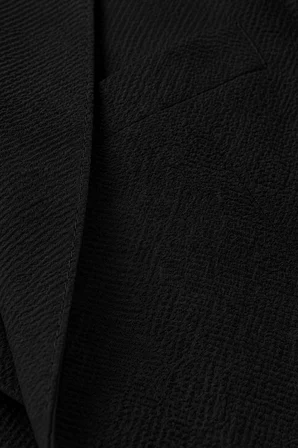 RizzUP Erkek Siyah Slim Fit Likralı Gofre Kumaş Takım Elbise İpli Lastikli Pantolon 2602326