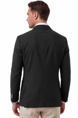 RizzUP Erkek Slim Fit Likralı Siyah Blazer Ceket – Metal Düğmeli Torba Cepli Spor Ceket 2600828