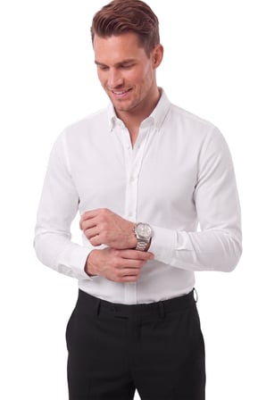 RizzUP Erkek %97 Pamuk Slim Fit Dar Kesim Petek Dokulu Likralı Örme Beyaz Gömlek 2600707