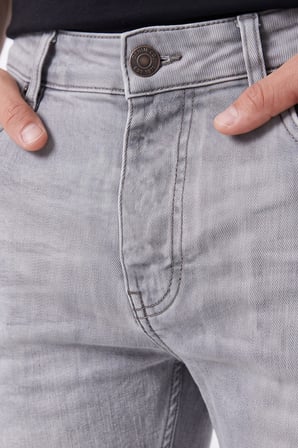 RizzUP Erkek Slim Fit Dar Kesim Likralı Gri Kot Pantolon – Yumuşak Dokulu Esnek Jean 2600816