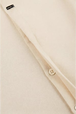 RizzUP Krem Slim Fit Likralı Kolay Ütülenebilir Gizli Düğmeli Erkek Gömlek 2602614