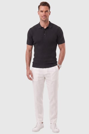 RizzUP Erkek Regular Fit Rahat Kesim Düğmeli Füme Polo Yaka Triko Tişört Yumuşak Likralı 2608210