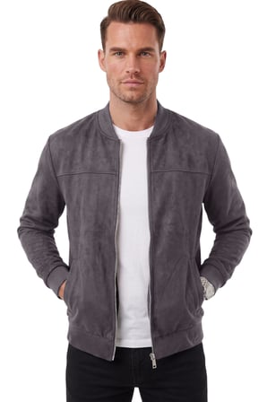 RizzUP Erkek Slim Fit Likralı Füme Süet Ceket – Kırışmayan Ütü Gerektirmeyen Mevsimlik Mont 2504334