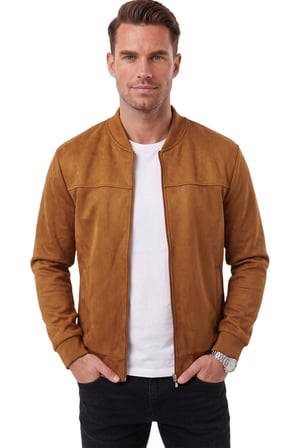 RizzUP Erkek Slim Fit Likralı Taba Süet Ceket – Kırışmayan Ütü Gerektirmeyen Mevsimlik Mont 2504334