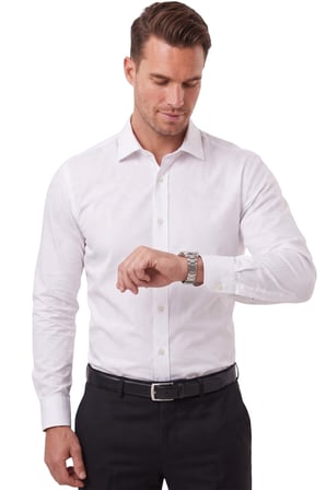 RizzUP Erkek Slim Fit Pamuk Saten Beyaz Gömlek – Kolay Ütülenebilir, Büyük Beden Seçenekli 2209615