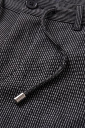 RizzUP Erkek Slim Fit Çizgili Füme Kumaş Pantolon – İpli Esnek Bel Likralı Spor Pantolon 2700240