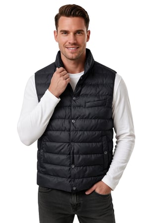RizzUP Erkek Slim Fit Su ve Rüzgar Geçirmez Lacivert Şişme Yelek – Dik Yaka Çıtçıtlı 2701708