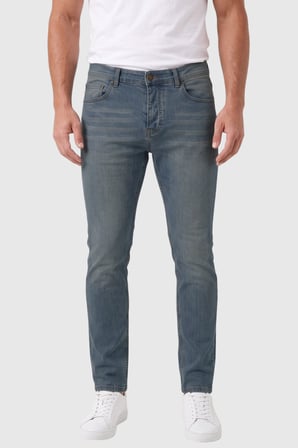 RizzUP Erkek Slim Fit Dar Kesim Likralı Taşlanmış Pamuklu Lacivert Kot Pantolon – Düğme Kapamalı Jean 2605153