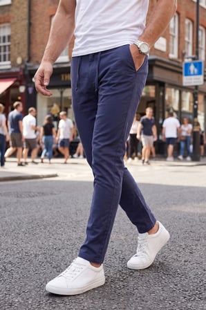 RizzUP Erkek Slim Fit Likralı Lacivert Jogger Pantolon – Beli Lastikli İpli Esnek Spor Pantolon 2700523