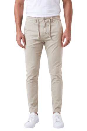 RizzUP Erkek Slim Fit Likralı Krem Jogger Pantolon – Beli Lastikli İpli Esnek Spor Pantolon 2700523