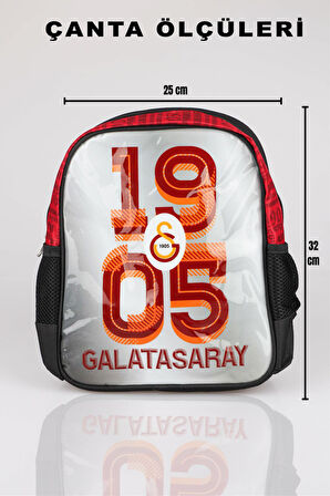 DEKOMUS İLE LİSANSLI GALATASARAY KÜÇÜK BOY 32x25 CM ANAOKUL ÇANTASI,700 ML MATARA VE BESLENME KABI SETİ