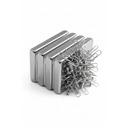 5'li Set: N35 Sınıfı 40x20x5 mm Köşeli Neodyum Mıknatıs (Nikel Kaplama) (  )