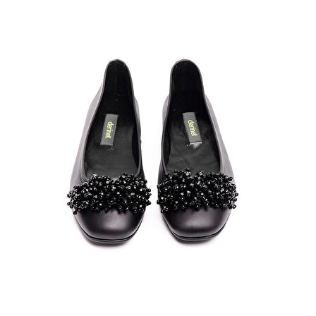 Hakiki Deri Taşlı Kadın Babet