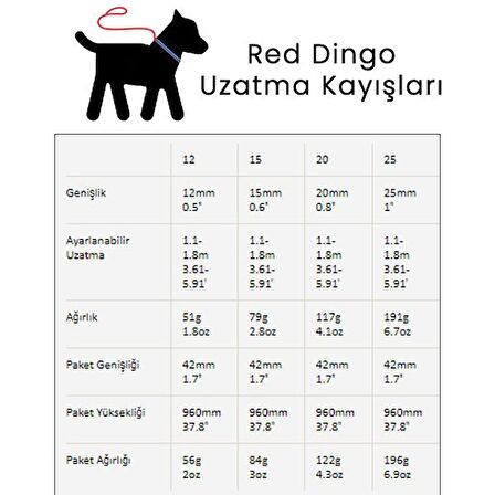 Red Dingo Reflektörlü Kemik Desenli Turuncu Uzatma 25mm - KONG